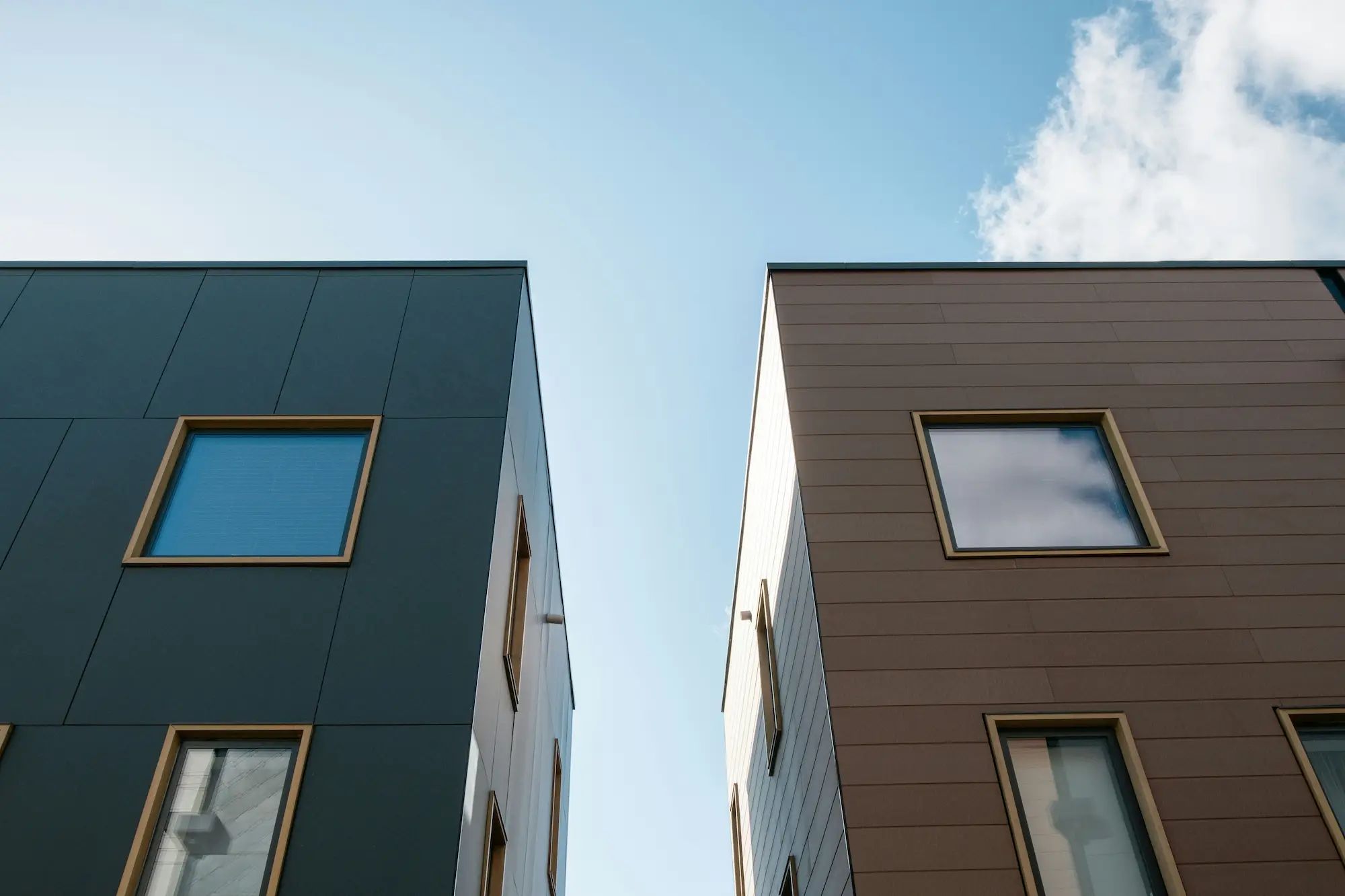 Apartment buildings.